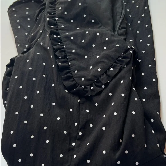 Lulus dress farmhouse cottage polka dot Sweetie Aura Black‎ White Mini Small - Picture 10 of 10